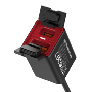 Ldnio φορτιστής μοτοσυκλέτας C108 με καλώδιο, USB/USB-C, 60W, μαύρος