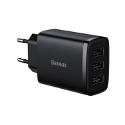 Baseus Φορτιστής Χωρίς Καλώδιο με 3 Θύρες USB-A 17W Μαύρος
