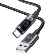 USAMS καλώδιο Braided USB-C σε USB 66W 480Mbps Fast Charging 6A 1.2m μαύρο