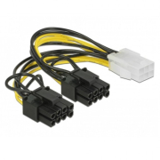 Delock Power Cable PCI-E 6Pin Female 2x 8Pin Male 30cm