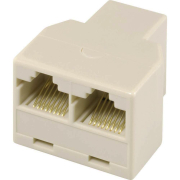 Powertech Αντάπτορας RJ45 (F) σε 2x RJ45 (F) λευκό