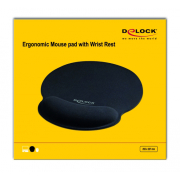 Delock Mousepad με στήριγμα καρπού 252 x 227mm μαύρο