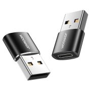 Joyroom αντάπτορας USB male σε USB Type-C female μαύρος 2τμχ
