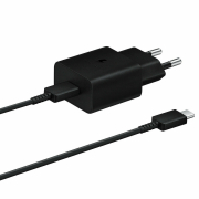 Samsung Φορτιστής Θύρα USB-C Καλώδιο USB Type-C 15W Power Delivery Μαύρο
