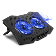 Powertech Βάση & ψύξη laptop έως 18 2x 110mm fan LED μαύρο