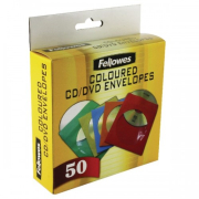 Fellowes CD/DVD Paper Envelopes Coloured 50τεμ.