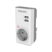 Philips CHP4010W Adapter Charger USB Surge Protection 2 USB 2.4
