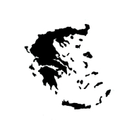 Αυτοκόλλητο χάρτης της Ελλάδας σε Μαύρο χρώμα
