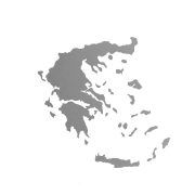 Αυτοκόλλητο χάρτης της Ελλάδας σε Ασημί χρώμα