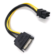 Powertech Καλώδιο SATA 8 15pin σε PCI-E 6pin 15cm
