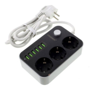 FINEBLUE 3 Power Socket + 6 USB Charger 3.4A Auto
