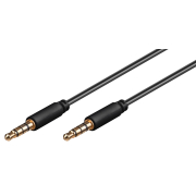 Goobay Καλώδιο Ήχου 3.5mm 4-Pin Stereo Χάλκινο 3m Μαύρο