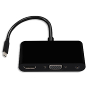 Powertech Αντάπτορας USB-C σε HDMI/VGA/3.5mm 4K/30Hz Μαύρος
