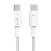 Powertech Καλώδιο USB-C 65W 480Mbps 1m Λευκό