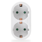 Powertech Αντάπτορας Ρεύματος 2X Schuko 250V 16A Λευκός