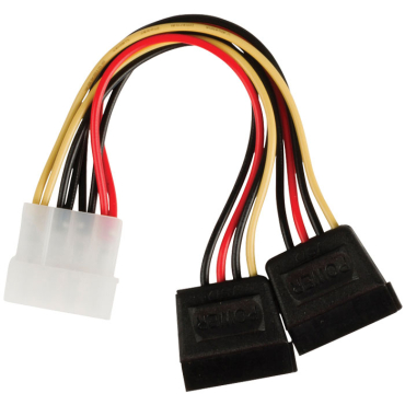 Valueline VLCP 73520V Internal Power Splitter Cable 0.15m / Molex Male - 2x SATA 15pin Female