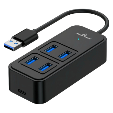 Powertech USB 3.2 Hub Ptr-0153 4x Θυρών 5Gbps USB Σύνδεση Μαύρο