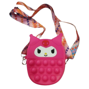 Kuromi Pop it Purse With Strap Pink