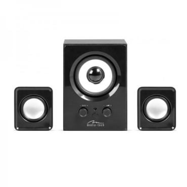 Mediatech Speakers Tumba 2.1 Channel With Wooden Woofer, 12w Rms