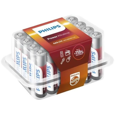 Philips 24 Pack Alkaline Batteries AAA Power 1.5V LR6/AAΑ