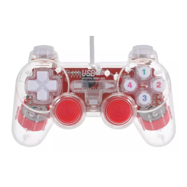 Universal Vibration USB Joypad Transparent Red
