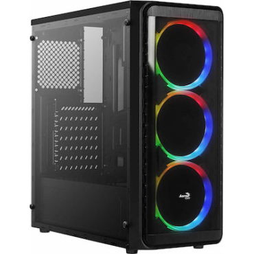 Aerocool SI-5200 RGB Gaming Midi Tower Κουτί Υπολογιστή με Πλαϊνό Παράθυρο Μαύρο