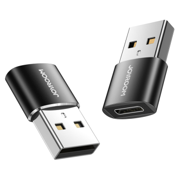 Joyroom αντάπτορας USB male σε USB Type-C female μαύρος 2τμχ