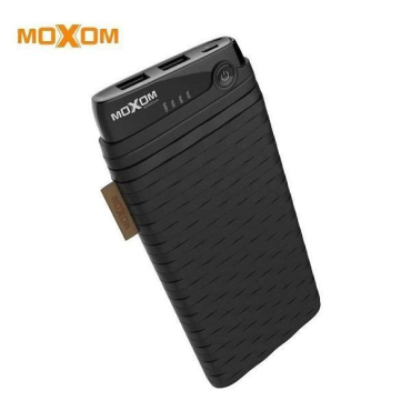 MOXOM Power Bank 10000Mah Dual USB Port 2.4A/1A with Micro usb Cable Black