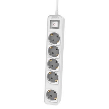 Philips Πολύπριζο 5x Schuko 16A 1.5m Λευκό