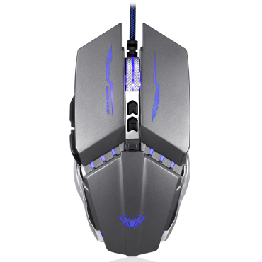 Aula ενσύρματο gaming ποντίκι Mountain S30 2400DPI 6 πλήκτρα ασημί