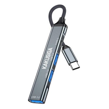 Kakusiga Usb Hub Ksc 1417 4x Θυρών Usb 30 5gbps Usb C Σύνδεση Γκρι