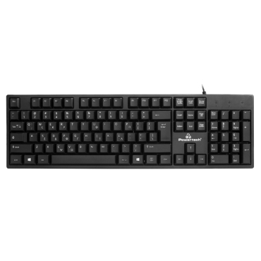 Powertech Πληκτρολόγιο Ενσύρματο USB En/Gr Μαύρο