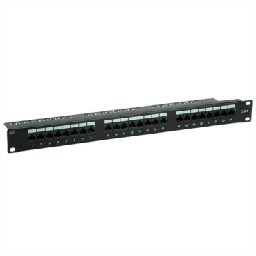 Value Cat.6 (Class E) 19 Patch Panel 24 Θύρες UTP Μαύρο