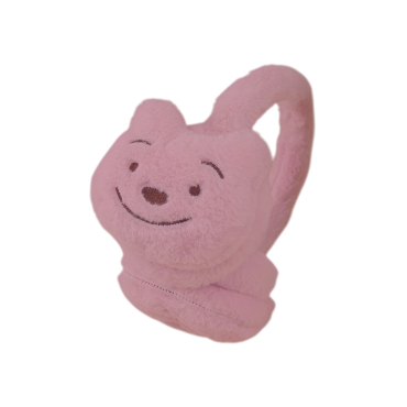 Soft Plush Warmer Earmuff Bear Dark Pink