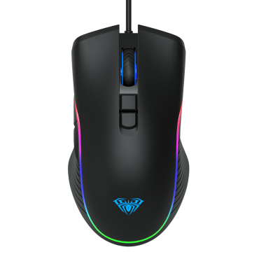 Aula ενσύρματο gaming ποντίκι Wind F806 2400DPI 7 πλήκτρα RGB μαύρο
