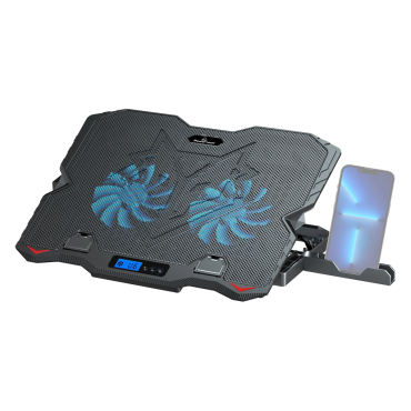 Powertech Cooling Pad for Laptop up to 15.6 with 2 Fans and Lighting