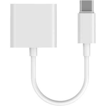 LeeWello Μετατροπέας Type-C Αρσενικό σε 3.5mm Jack & Type-C Θηλυκό λευκό