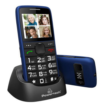 Powertech Κινητό Τηλέφωνο Sentry Eco Dual SIM με μεγάλα πλήκτρα, μπλε