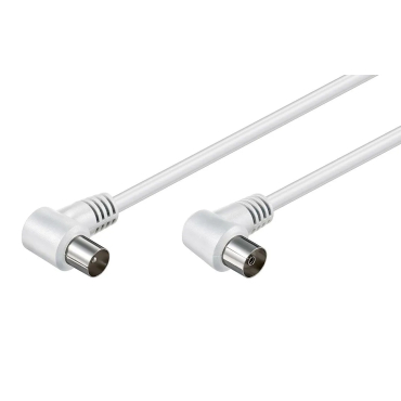 Powertech Καλώδιο Κεραίας RF Αρσενικό - RF Θηλυκό Cab-v024 Γωνιακό Λευκό 3m