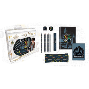 Stationery Set Τετράδιο-Κασετίνα-5 Ξυλομπογιές-Μολύβι-Ξύστρα-Γόμα-Χάρακας