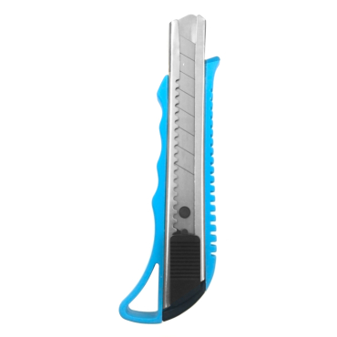 Powertech πλαστικό κοπίδι με ασφάλεια 18mm μπλε